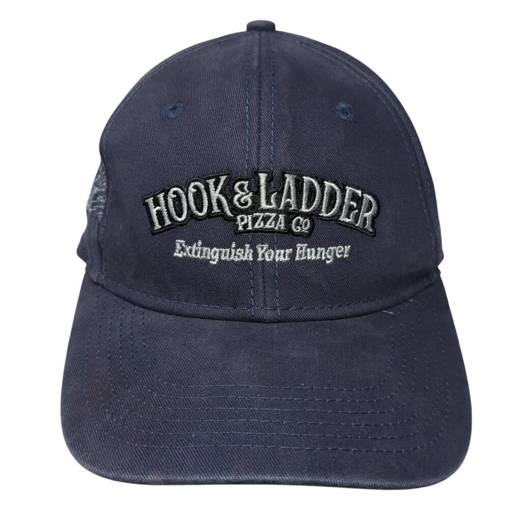 Hook & Ladder Pizza Co Strapback Baseball Cap Blue One Size Adjustable Dri-Duck